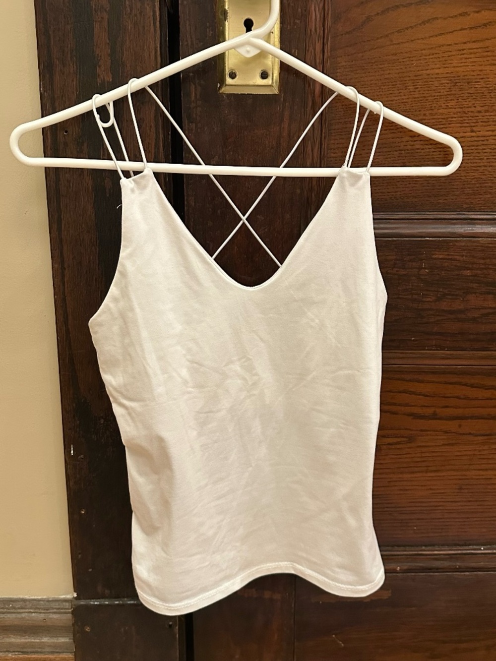 gaze White Crisscross Back Cami Tank